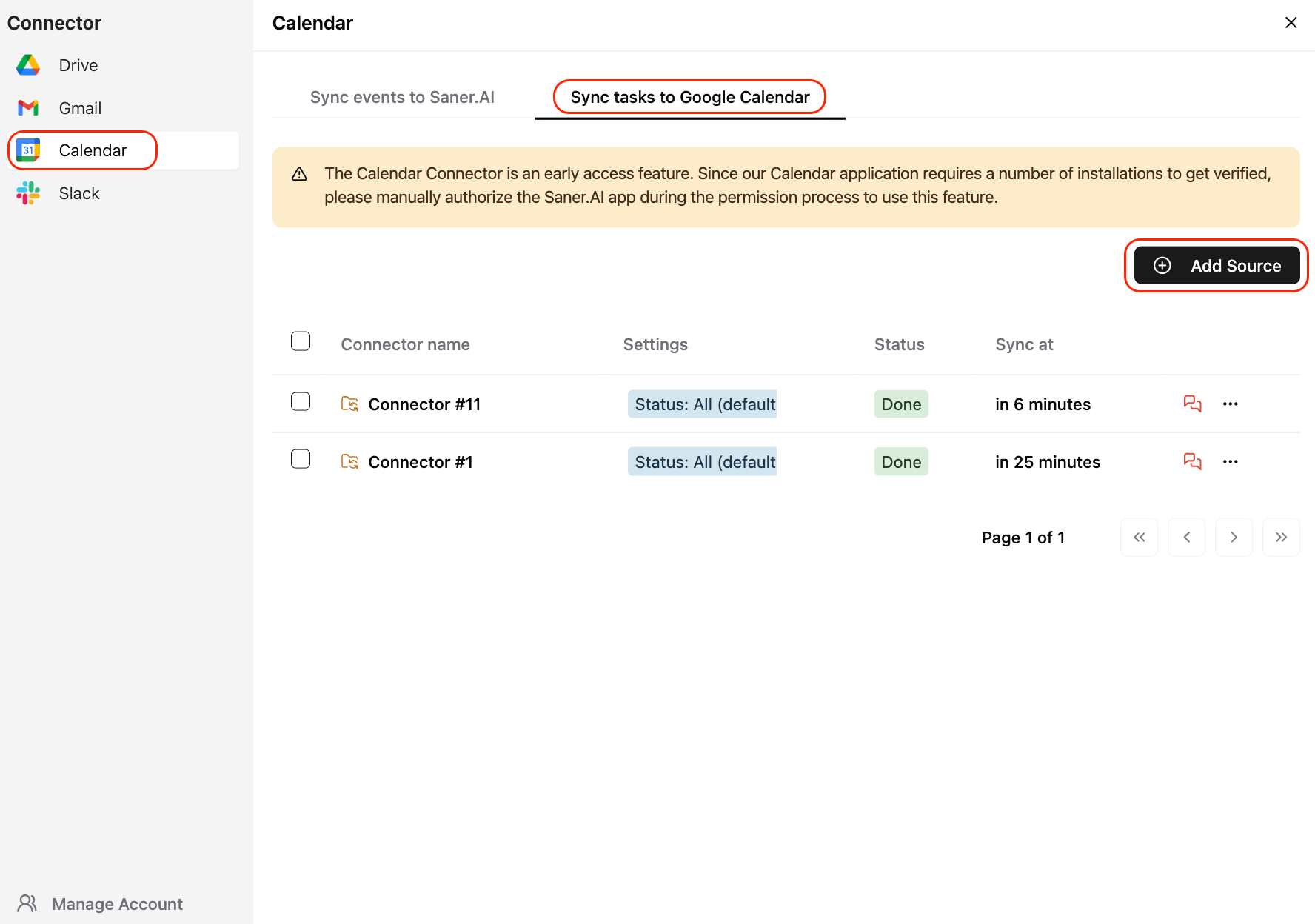 Connector - Sync Saner.AI to Google Calendar