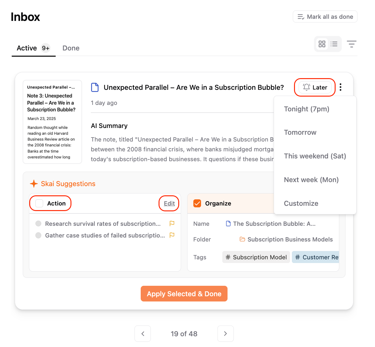 Edit the Inbox with Saner.AI